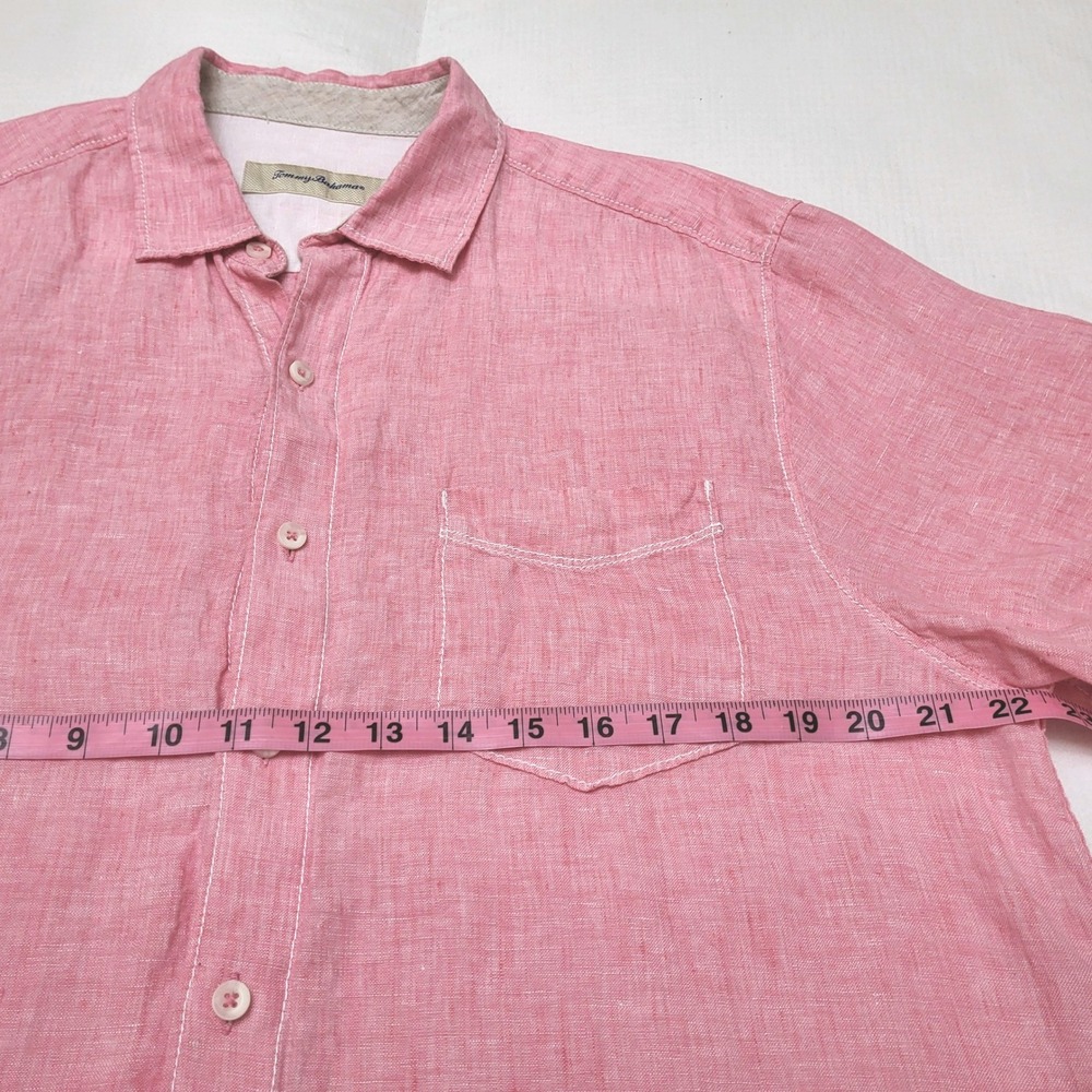 Tommy Bahama Party Bougainvillea Pink Breezer Short Sleeve Linen Shirt Men's M - Picture 8 of 9